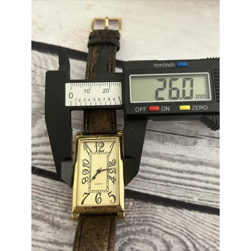 Gold Tone Case Brown Band Women’s Quartz Watch